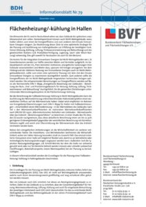BDH-Informationsblatt_Nr79_Hallenheizung_23122022_001 Infoblatt zum Einsatz einer Flächenheizung/-kühlung in Hallen
