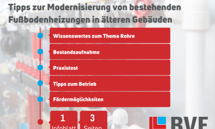 BVF-Infoblatt Optimierung von Fußbodenheizungen im Bestand – unkompliziert und effizient