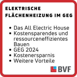 Die elektrische Flächenheizung im GEG 2024