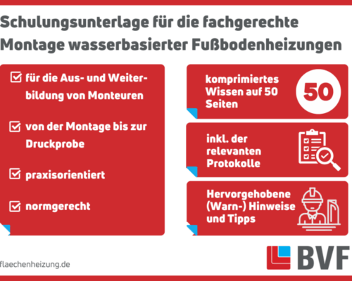 Schulungsunterlage für die fachgerechte Montage wasserbasierter Fußbodenheizungen