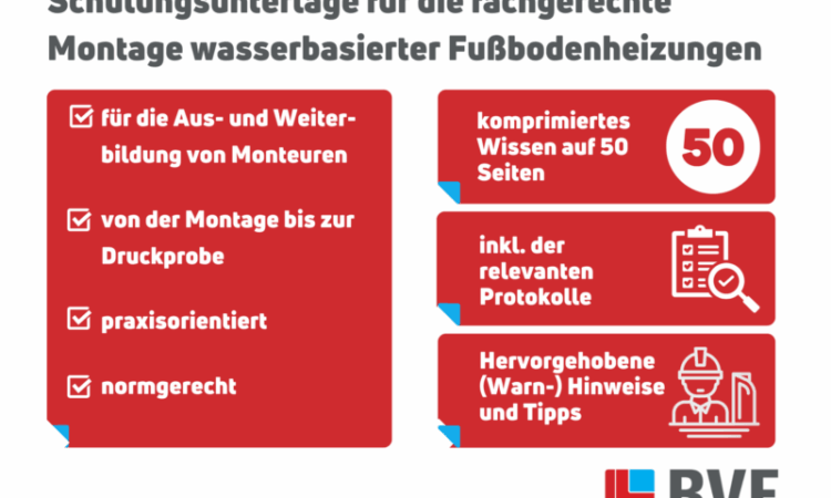 Schulungsunterlage für die fachgerechte Montage wasserbasierter Fußbodenheizungen