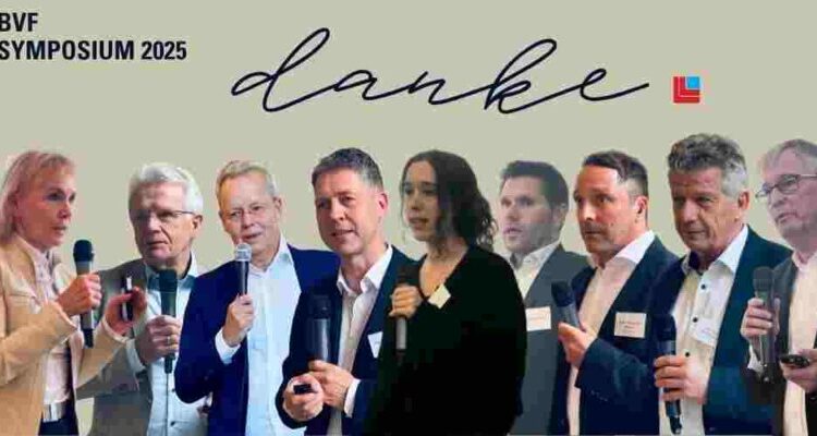 Vortragende des BVF Symposiums 2025 v.l.n.r. Antje Vargas (GeoClimaDesign AG), Ulrich Stahl (Vorstandsvorsitzender BVF eV/Schmöle GmbH), Axel Grimm (BVF eV), Prof. Dr.-Ing. habil Joachim Seifert (TU Dresden), Birke Schröter (RPTU Kaiserslautern), Daniel Schuschan (mfh systems GmbH), André Scheuring-Mazarin (Lindner GFT GmbH), Prof. Dr.-Ing. Harald Garrecht , Michael Muerköster (Danfoss GmbH)